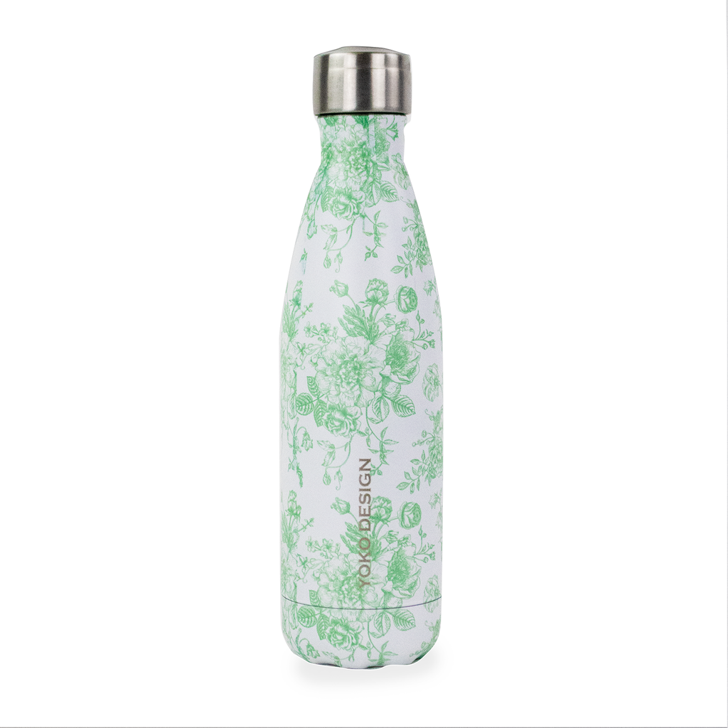 Insulated Toile de Jouy Green Bottle 500ml