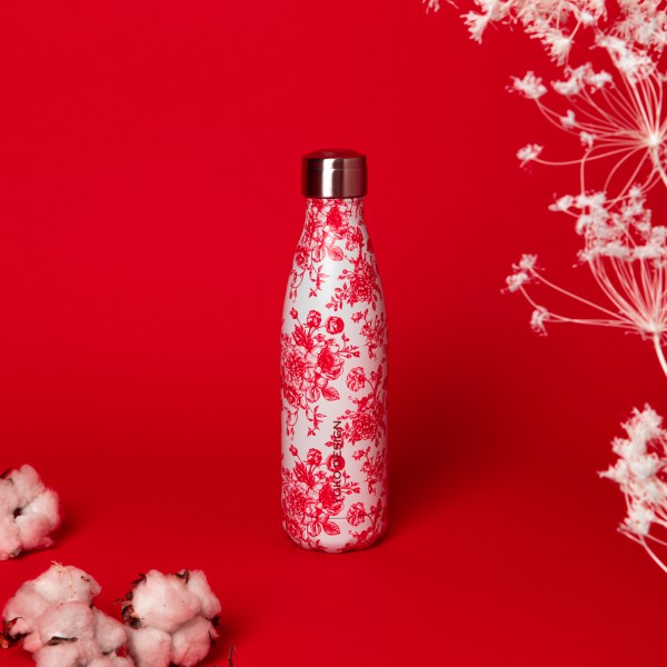 Insulated Bottle 500 ml - Toile de Jouy Red
